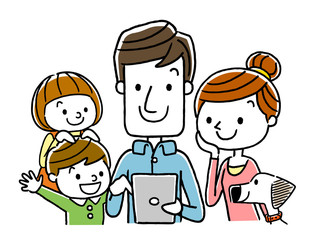 家族：タブレット、インターネット