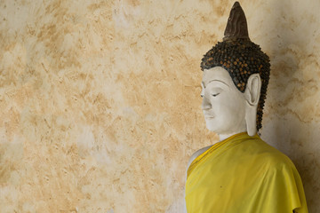 Ancient Buddha face in Thai temple