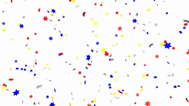 Party confetti with star shapes - seamless looping, alpha channels and 4K