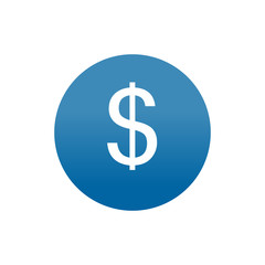 Round icon of dollar sign.