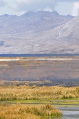 Incendio en el lago Junín