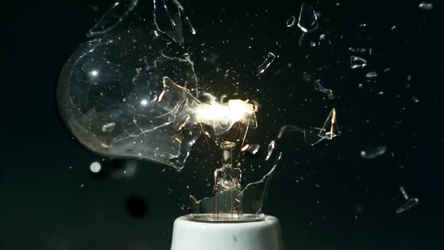 Small Light Bulb Explodes at 2000fps Super Slow Motion