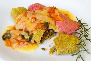 Colorful healthy pancakes