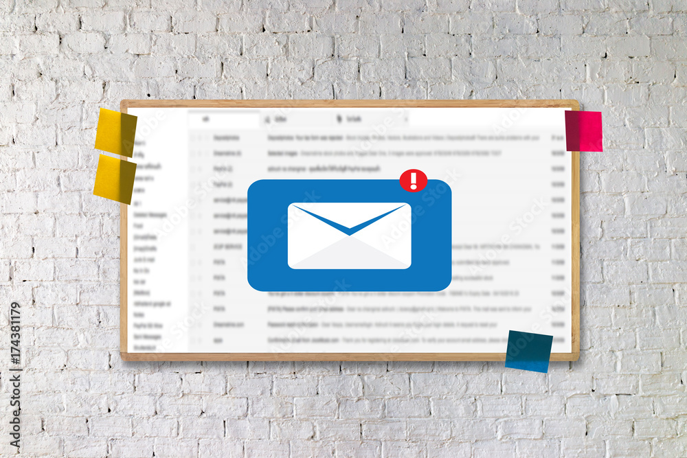 Wall mural mail communication connection message to mailing contacts phone global letters concept