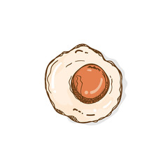 fried egg food hand drawing graphic object