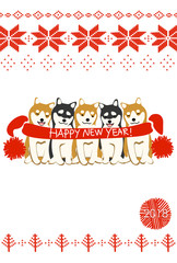 戌年　かわいい　年賀状 