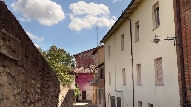 accelerated shot of Italian street of Dozza, a small gem among the architectural wonders of Italy