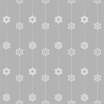 frozen crystal Snowflake basic vertical line seamless pattern texture background vector  in  light gray tone
