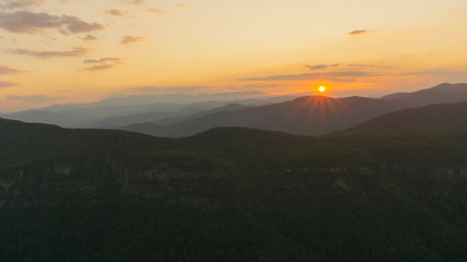 A sunset view of the Linville Gorge in North Carolina.