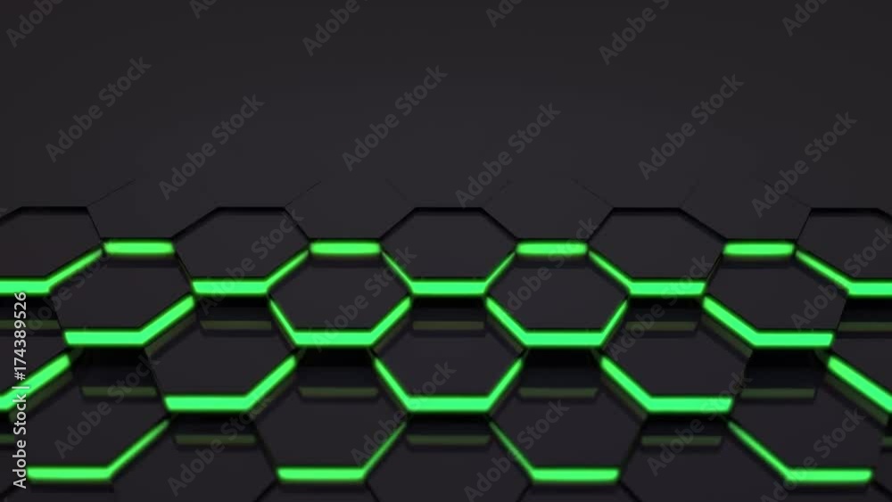 Poster 3d loop hexagonal motion graphic background
