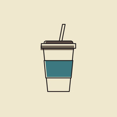 Vector of cold drink cup icon