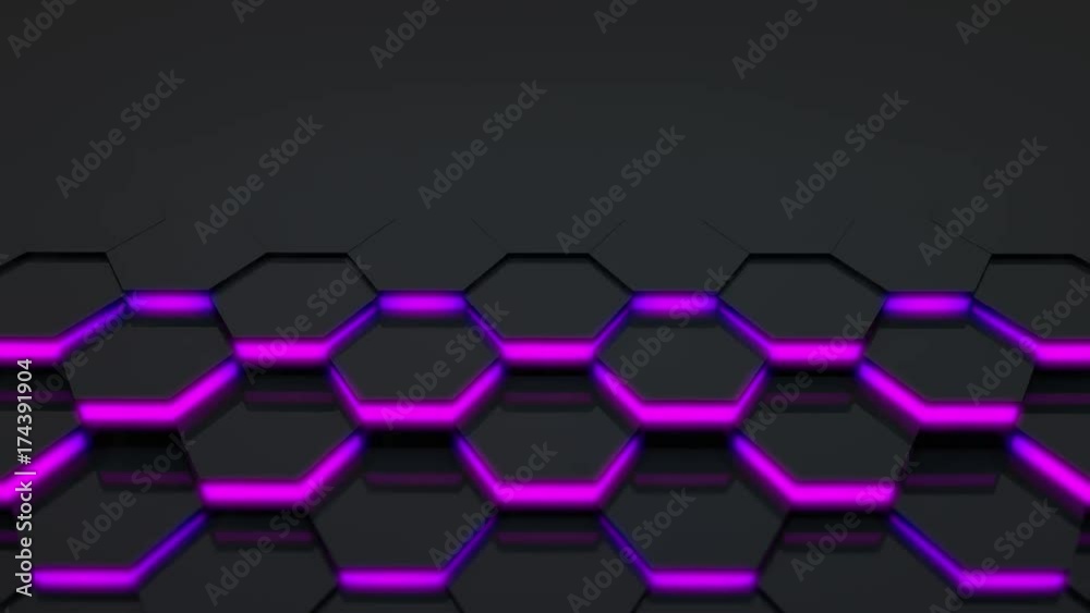 Poster 3d loop hexagonal motion graphic background