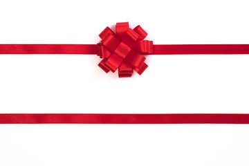 Christmas bow red color isolated on white background