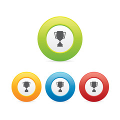 Colorful Round Trophy Cup Icons