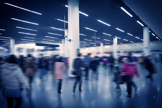 Subway Platform On The Flow Of People