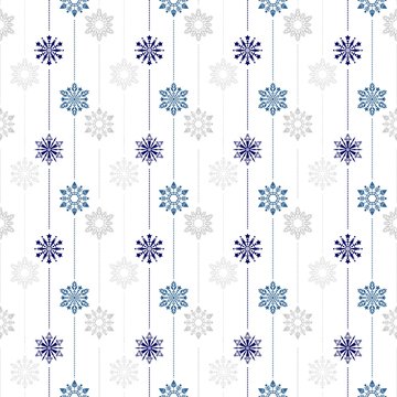 frozen crystal Snowflake basic vertical line seamless pattern texture background vector in white and blue tone