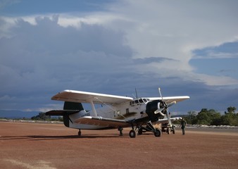 Fototapeta na wymiar Propellor Plane in South America