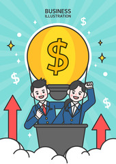 Obraz premium Business line illustration