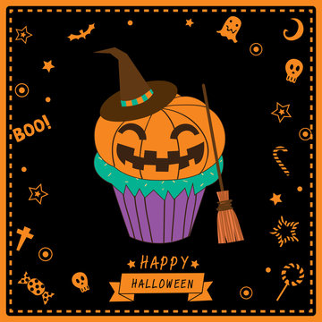 Halloween pumpkin cupcake 