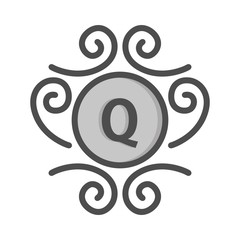 Monogram and identity logo design template with elegant ornament