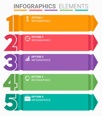 INFOGRAPHICS element abstract design the number top five list template - obrazy, fototapety, plakaty