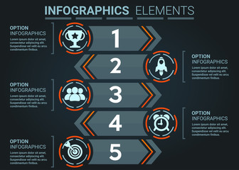 Fototapeta na wymiar INFOGRAPHICS element abstract design the number top five list concept template