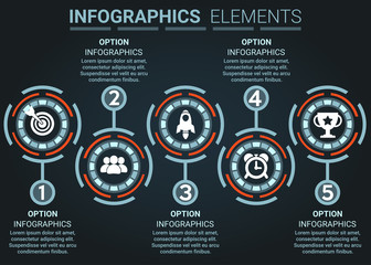 INFOGRAPHICS element abstract design the number top five timeline template