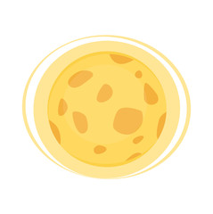 Full moon isolated icon. Wizard and magic tricks vector illustration in cartoon style.