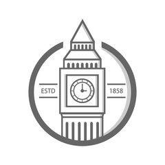 Big Ben of London logo design template
