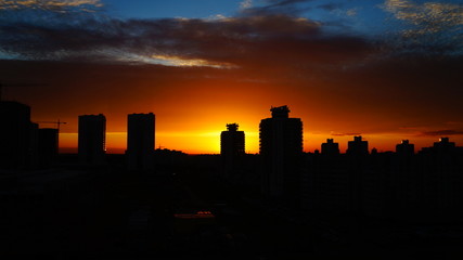 Fototapeta na wymiar Beautiful sky at the sunset