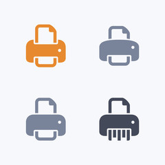 Printers - Carbon Icons. A set of 4 professional, pixel-aligned icons designed on a 32 x 32 pixel grid.