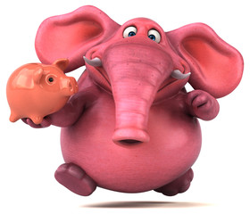 Pink elephant - 3D Illustration