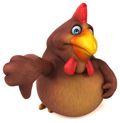 Fun chicken - 3D Illustration