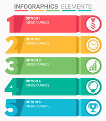 INFOGRAPHICS element abstract design the number top five list template - obrazy, fototapety, plakaty