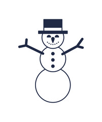 Christmas snowman isolated vector icon. Merry christmas and happy new year symbol illustration.