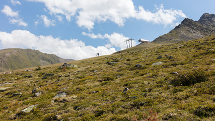 Ski lift chair in the Alps