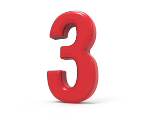 red number 3