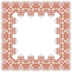 Vector ethnic mehndi square pattern. Template for mehndi ornament. Hand drawn detailed outline pattern. Ornamental flowers set of indian style ornaments. Floral mehndi ornamental elements. Henna