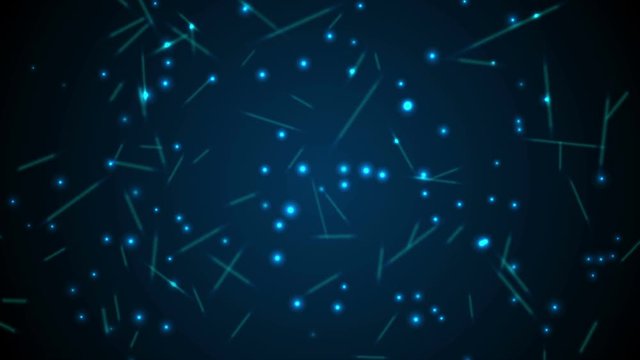 Dark blue neon particles and lines motion background. Seamless loop. Video animation Ultra HD 4K 3840x2160