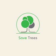 save tree vector icon. logo design elements.
