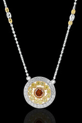 Fototapeta na wymiar necklace and chain with gold, diamond and gemstones , classic jewelry