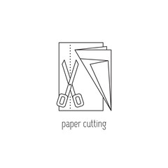 Paper cutting line icon