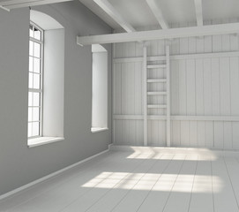 emty interior room 3d render image