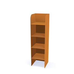 Empty wooden cabinet with shelves. Simple office cupboard. Vector illustration.