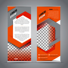 Orange roll up banner stand design template