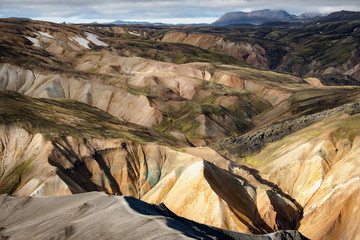Close view of dramatic landscape in Landmannalaugar NP, Iceland. © 1tomm