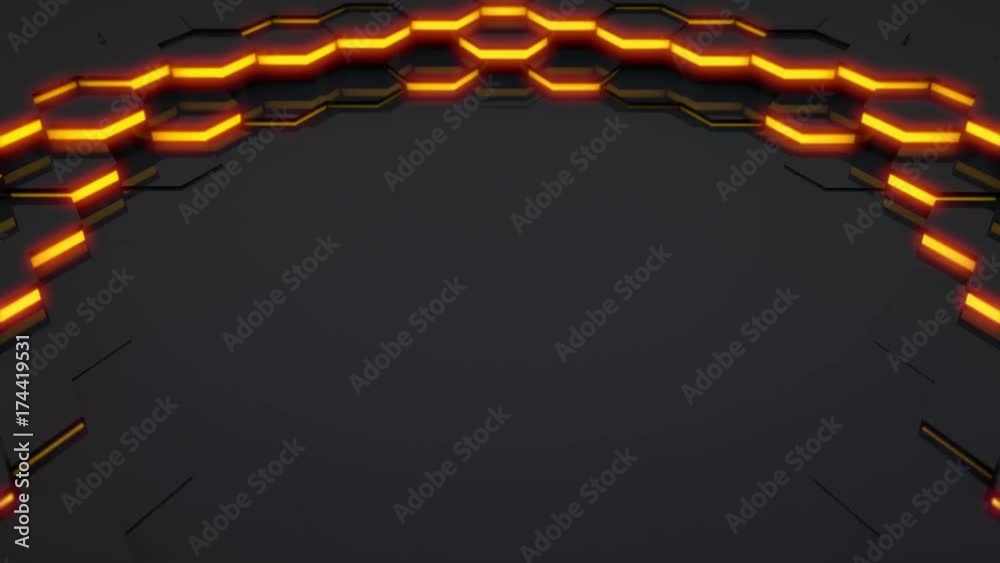 Poster 3d loop hexagonal motion graphic background