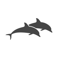 Naklejka premium Silhouette dolphin 