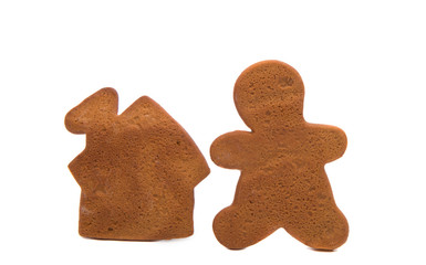 gingerbread man baked isolated