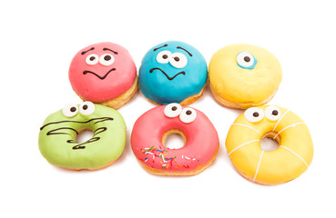 Donuts in glaze isolated